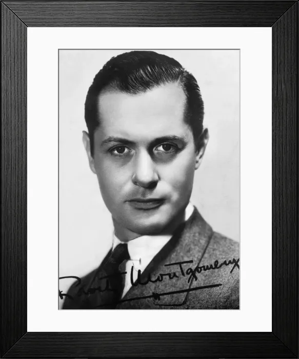Framed Print : Robert Montgomery (1904-1981), American actor and director, c1930s-c1940s. Signed photograph Framed Print : Robert Montgomery (1904-1981), American actor and director, c1930s-c1940s. Signed photograph
