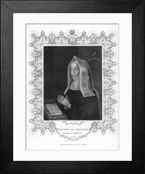 Framed Print : Margaret of Lancaster, mother of Henry VII. Artist: WT Mote