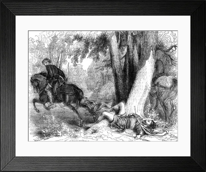 Framed Print : The death of William Rufus, 1100. Artist: Dupre