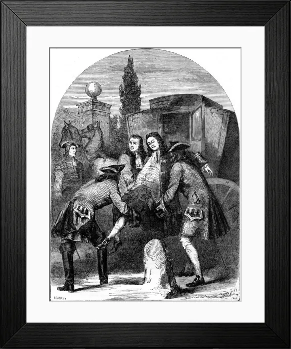 Framed Print : King George I, attacked by a fit of apoplexy. Artist: Crane