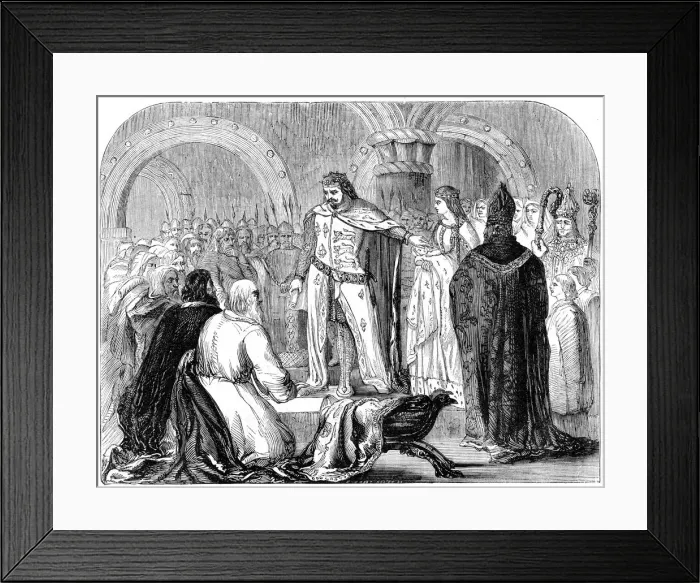 Framed Print : Edward I presenting his infant son to the Welsh, 1284 Framed Print : Edward I presenting his infant son to the Welsh, 1284