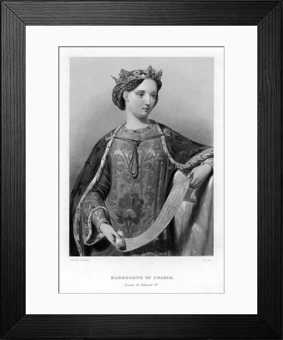 Framed Print : Marguerite of France, Queen of King Edward I of England. Artist: B Eyles