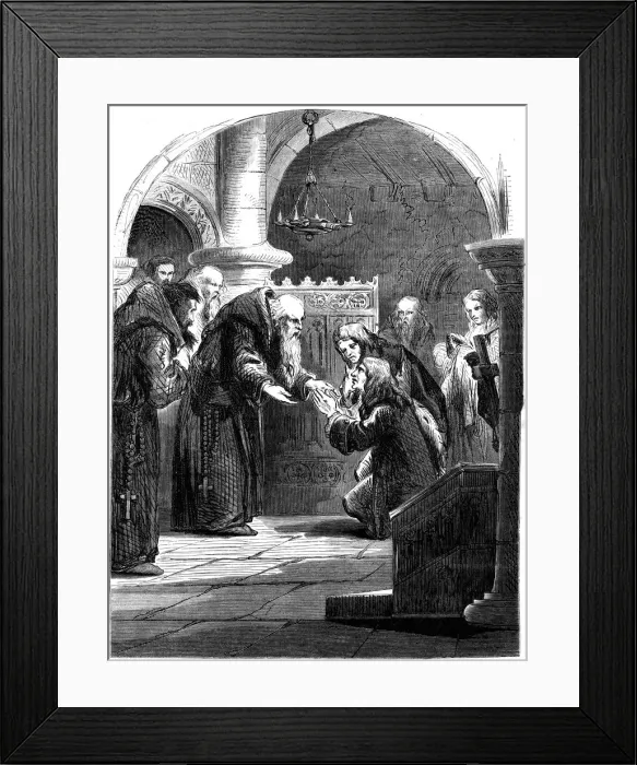 Framed Print : King James II at the Abbey of La Trappe, France Framed Print : King James II at the Abbey of La Trappe, France