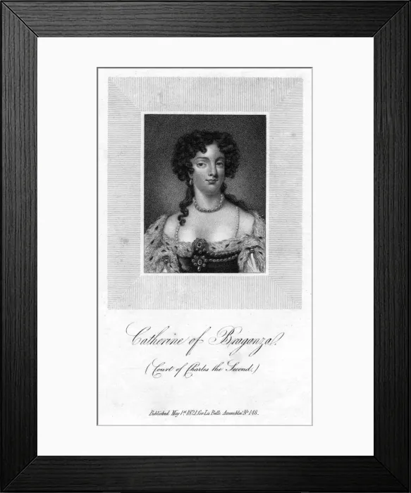 Framed Print : Catherine of Braganza, Queen Consort of King Charles II of England, (1821) Framed Print : Catherine of Braganza, Queen Consort of King Charles II of England, (1821)