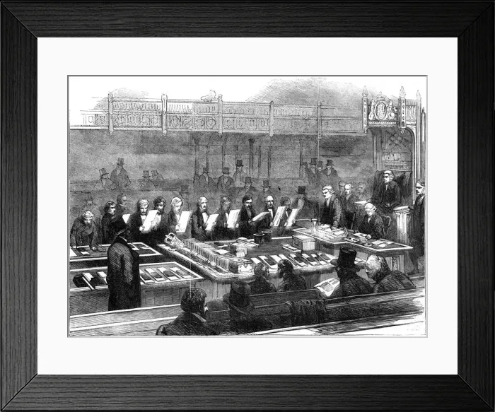 Framed Print : Swearing in members of the new parliament, 19th century Framed Print : Swearing in members of the new parliament, 19th century
