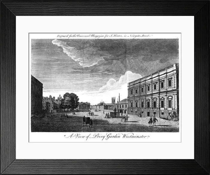 Framed Print : Privy Garden Westminster, London, 18th century Framed Print : Privy Garden Westminster, London, 18th century