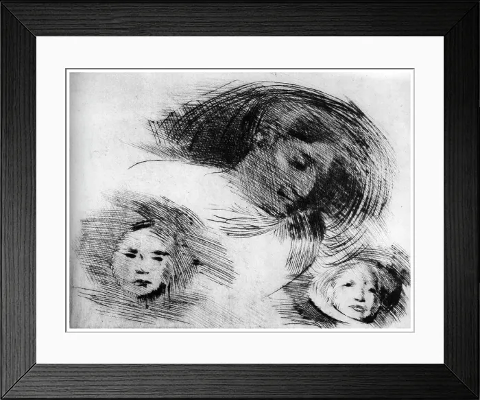 Framed Print : Rough sketch, c1870-1905 (1924). Artist: Eugene Carriere Framed Print : Rough sketch, c1870-1905 (1924). Artist: Eugene Carriere