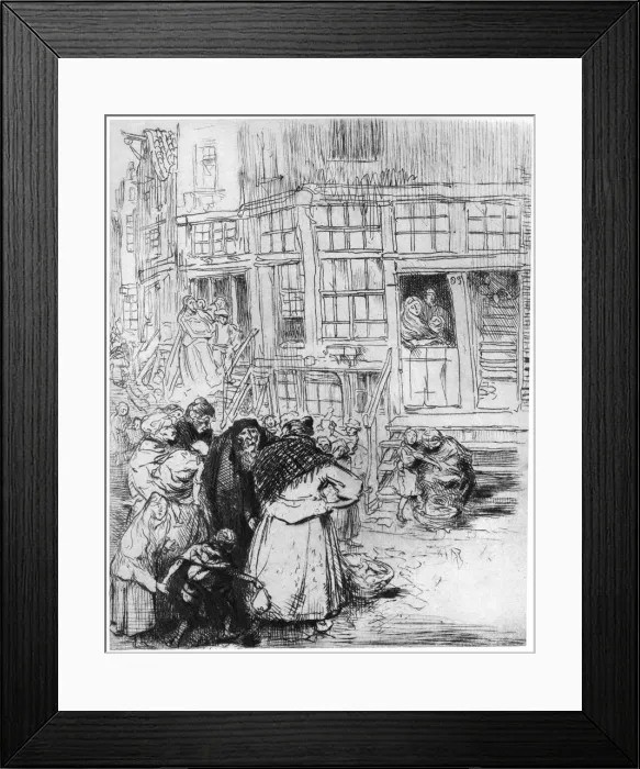 Framed Print : Quartier Juif a Amsterdam, c1870-1910 (1924). Artist: Auguste Lepere Framed Print : Quartier Juif a Amsterdam, c1870-1910 (1924). Artist: Auguste Lepere