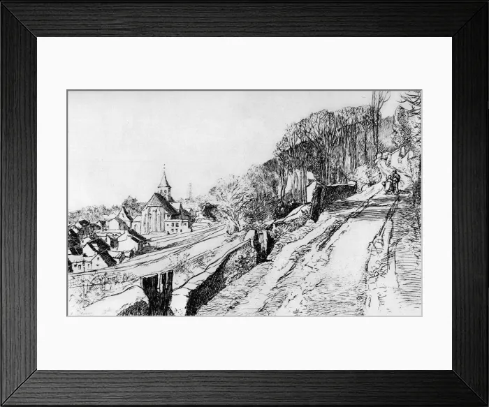 Framed Print : L Eglise de St Prix, c1870-1910 (1924). Artist: Auguste Lepere Framed Print : L Eglise de St Prix, c1870-1910 (1924). Artist: Auguste Lepere
