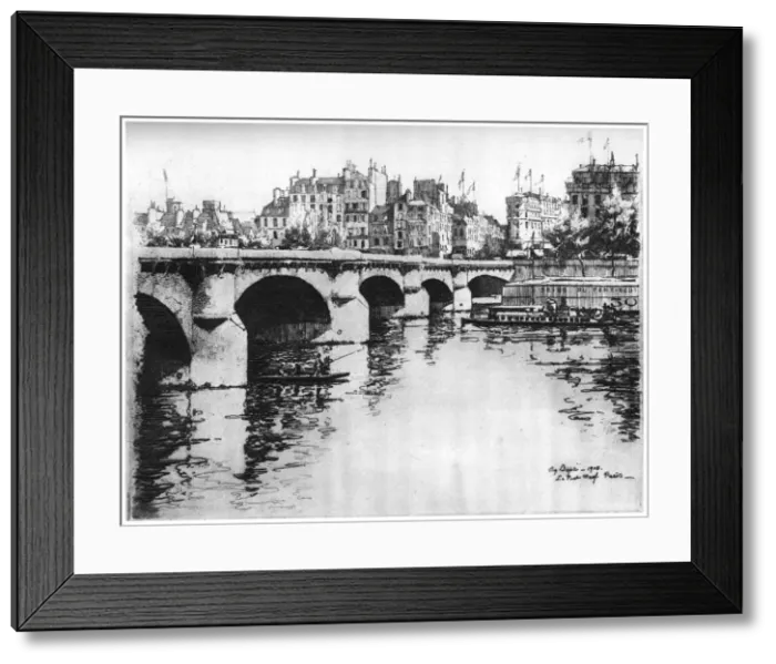 Framed Print : Pont Neuf, c1870-1930 (1924). Artist: Eugene Bejot Framed Print : Pont Neuf, c1870-1930 (1924). Artist: Eugene Bejot