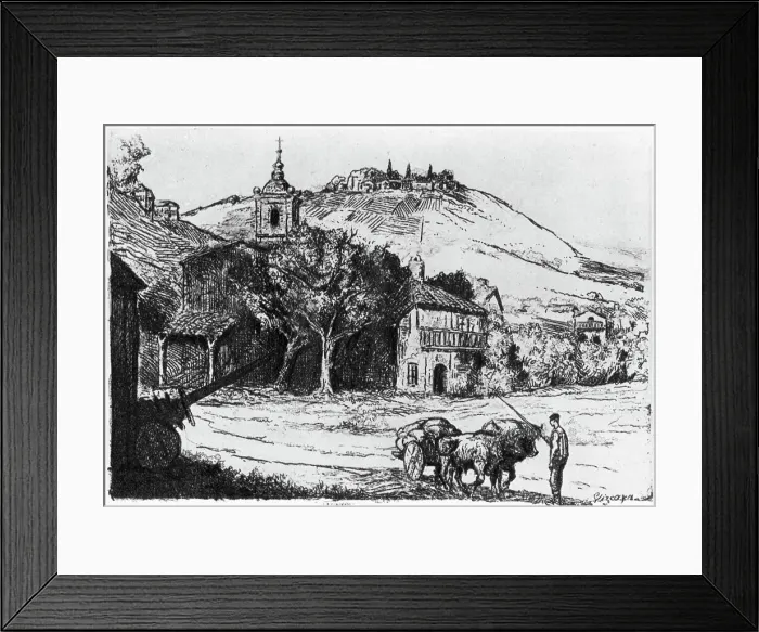 Framed Print : Village en Biscaye, 1924. Artist: JP Tillac Framed Print : Village en Biscaye, 1924. Artist: JP Tillac