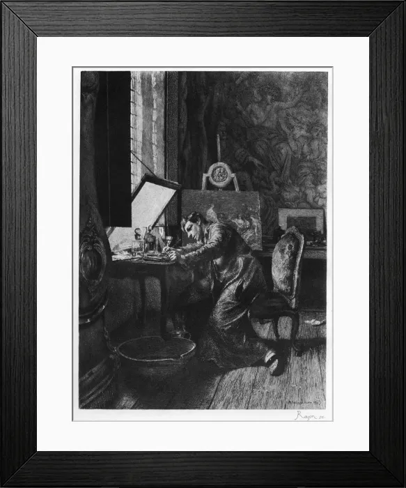 Framed Print : The Etcher, c1860-1880 (1924). Artist: Paul Adolphe Rajon Framed Print : The Etcher, c1860-1880 (1924). Artist: Paul Adolphe Rajon