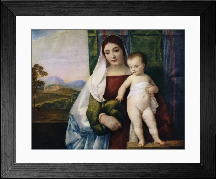 Framed Print : The Gypsy Madonna, c1510, (1937). Artist: Titian Framed Print : The Gypsy Madonna, c1510, (1937). Artist: Titian