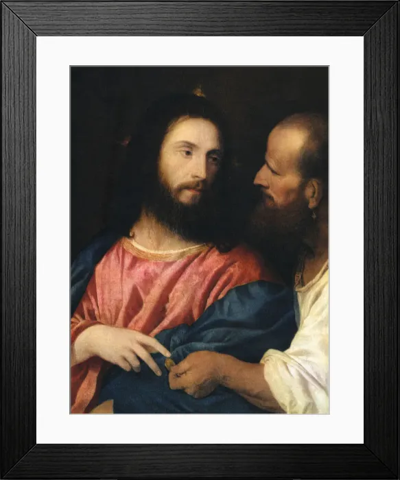 Framed Print : The Tribute Money, 1518, (1937). Artist: Titian Framed Print : The Tribute Money, 1518, (1937). Artist: Titian