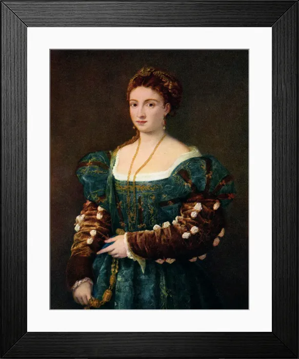 Framed Print : Portrait of a Noblewoman, or La Bella, c1536, (1937). Artist: Titian Framed Print : Portrait of a Noblewoman, or La Bella, c1536, (1937). Artist: Titian