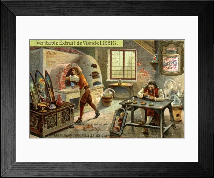 Framed Print : Painting with enamels in the 17th century, (c1900) Framed Print : Painting with enamels in the 17th century, (c1900)