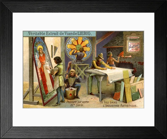 Framed Print : Painting on glass in the 12th century, (c1900) Framed Print : Painting on glass in the 12th century, (c1900)