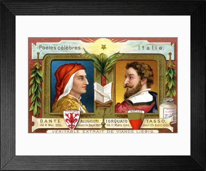 Framed Print : Dante Allighieri and Torquato Tasso, c1900 Framed Print : Dante Allighieri and Torquato Tasso, c1900