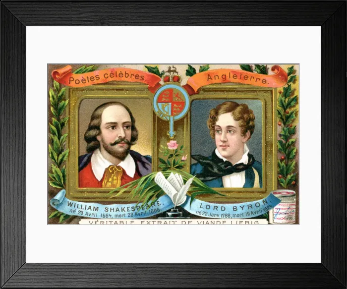 Framed Print : William Shakespeare and Lord Bryron, c1900 Framed Print : William Shakespeare and Lord Bryron, c1900
