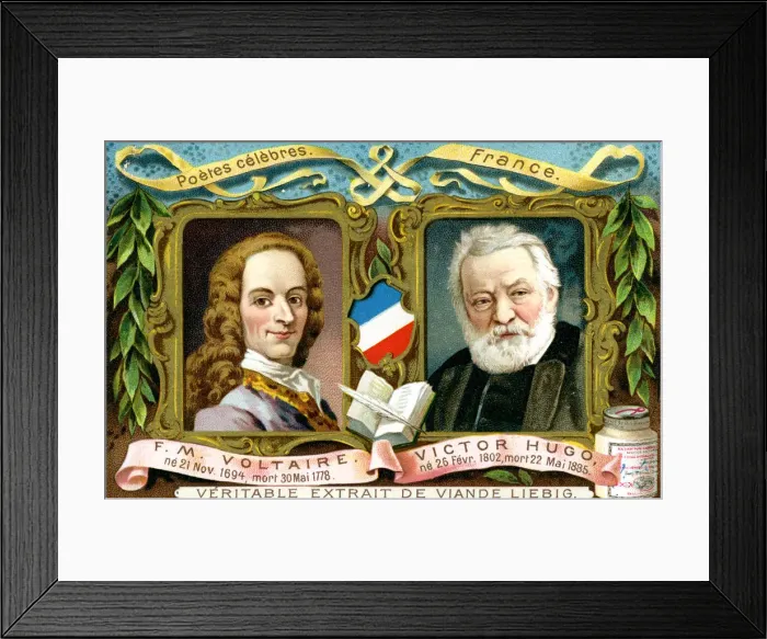 Framed Print : Voltaire and Victor Hugo, c1900 Framed Print : Voltaire and Victor Hugo, c1900