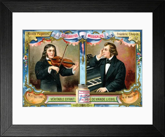 Framed Print : Nicolo Paganini and Frederic Chopin, c1900 Framed Print : Nicolo Paganini and Frederic Chopin, c1900