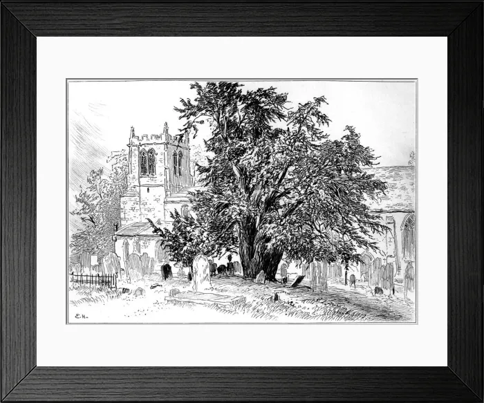 Framed Print : Snitterfield church, Snitterfield, Warwickshire, 1885. Artist: Edward Hull Framed Print : Snitterfield church, Snitterfield, Warwickshire, 1885. Artist: Edward Hull