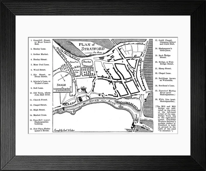 Framed Print : Map of Stratford-upon-Avon, Warwickshire, 1759 (1885). Artist: Edward Hull Framed Print : Map of Stratford-upon-Avon, Warwickshire, 1759 (1885). Artist: Edward Hull