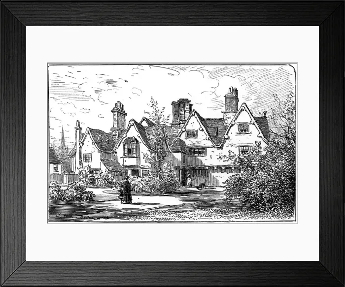 Framed Print : The house of Dr John Hall, Statford-upon-Avon, Warwickshire, 1885. Artist: Edward Hull Framed Print : The house of Dr John Hall, Statford-upon-Avon, Warwickshire, 1885. Artist: Edward Hull