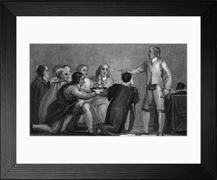 Framed Print : Oliver Cromwell rejecting the crown, 1650s Framed Print : Oliver Cromwell rejecting the crown, 1650s