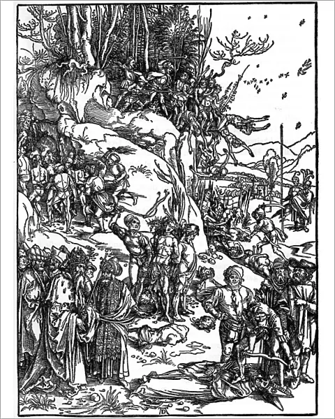Martyrdom of the Ten Thousand Christians on Mt Ararat, 1495-1497, (1936). Artist: Albrecht Durer