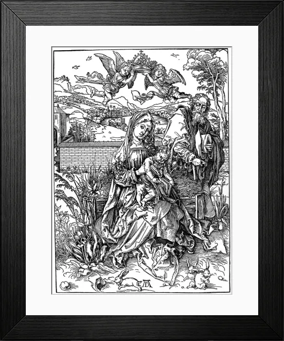 Framed Print : The Holy Family with the Three Hares, 1497, (1936). Artist: Albrecht Durer Framed Print : The Holy Family with the Three Hares, 1497, (1936). Artist: Albrecht Durer