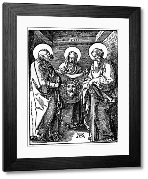 Framed Print : St Veronica with the Sudarium between St Peter and Paul, 1510, (1936). Artist: Albrecht Durer Framed Print : St Veronica with the Sudarium between St Peter and Paul, 1510, (1936). Artist: Albrecht Durer
