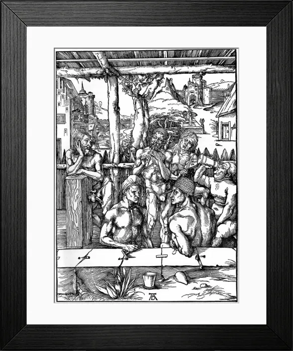 Framed Print : The Mens Bath, 1497-1498, (1936). Artist: Albrecht Durer Framed Print : The Mens Bath, 1497-1498, (1936). Artist: Albrecht Durer