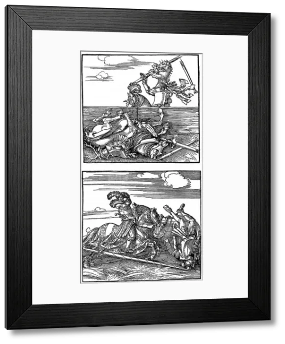 Framed Print : Tournament scenes, 1515-1516, (1936). Artist: Albrecht Durer Framed Print : Tournament scenes, 1515-1516, (1936). Artist: Albrecht Durer