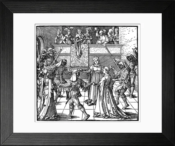 Framed Print : Dance by Torchlight, Augsburg, 1516, (1936). Artist: Albrecht Durer Framed Print : Dance by Torchlight, Augsburg, 1516, (1936). Artist: Albrecht Durer