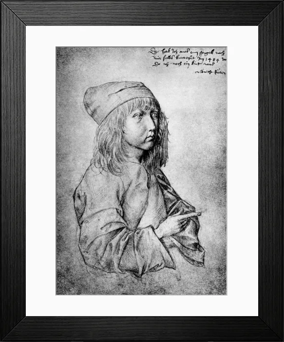 Framed Print : Self portrait at the age of thirteen, 1484, (1936). Artist: Albrecht Durer Framed Print : Self portrait at the age of thirteen, 1484, (1936). Artist: Albrecht Durer