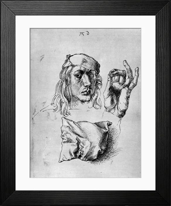 Framed Print : Self Portrait with a Pillow, 1493, (1936). Artist: Albrecht Durer Framed Print : Self Portrait with a Pillow, 1493, (1936). Artist: Albrecht Durer