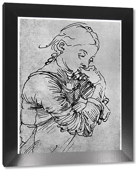 My Agnes, Durers wife depicted as a girl, 1495, (1936). Artist: Albrecht Durer