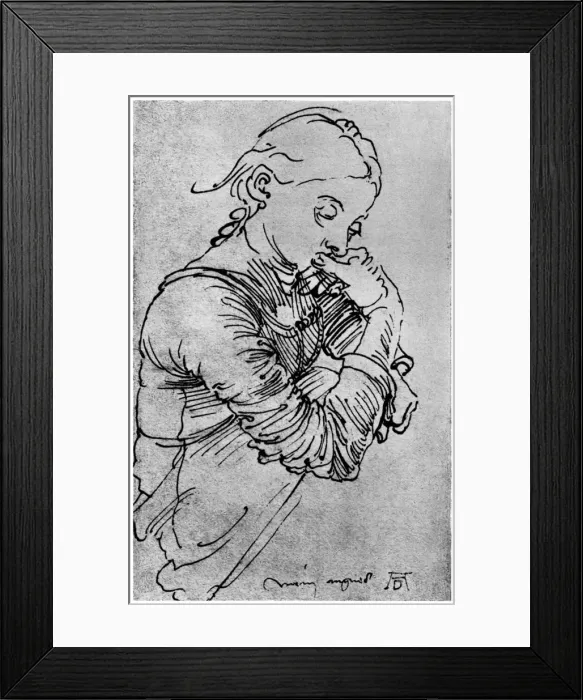 Framed Print : My Agnes, Durers wife depicted as a girl, 1495, (1936). Artist: Albrecht Durer Framed Print : My Agnes, Durers wife depicted as a girl, 1495, (1936). Artist: Albrecht Durer
