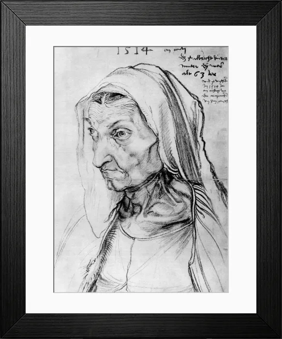 Framed Print : Portrait of the artists mother, 1514, (1936). Artist: Albrecht Durer Framed Print : Portrait of the artists mother, 1514, (1936). Artist: Albrecht Durer