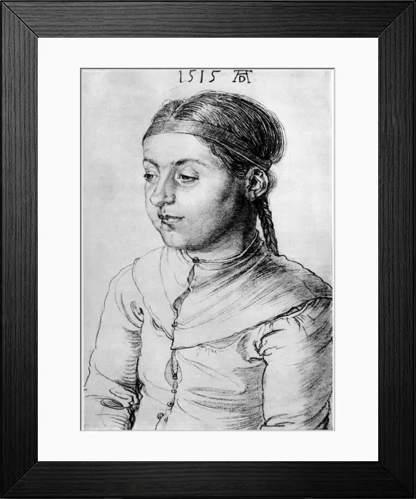 Framed Print : Head of a Girl, 1515, (1936). Artist: Albrecht Durer Framed Print : Head of a Girl, 1515, (1936). Artist: Albrecht Durer
