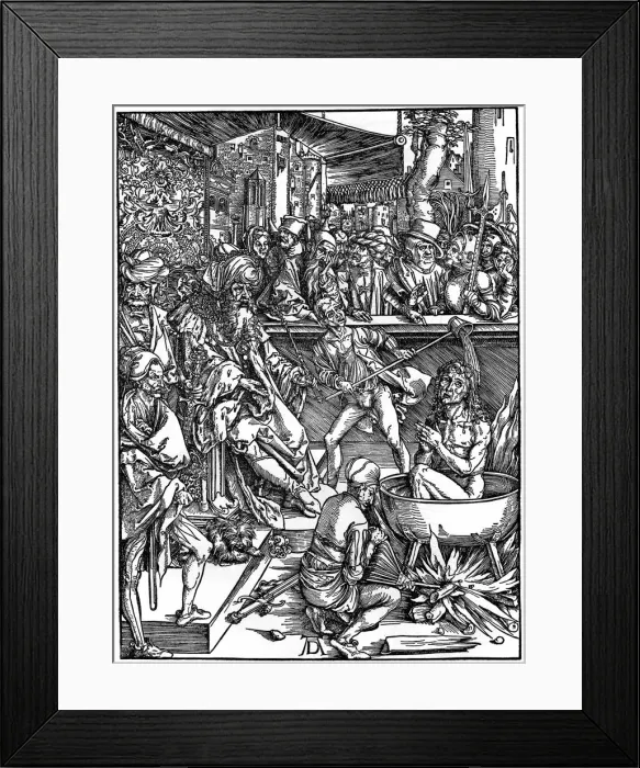Framed Print : The Torture of St John the Evangelist, 1498, (1936). Artist: Albrecht Durer Framed Print : The Torture of St John the Evangelist, 1498, (1936). Artist: Albrecht Durer