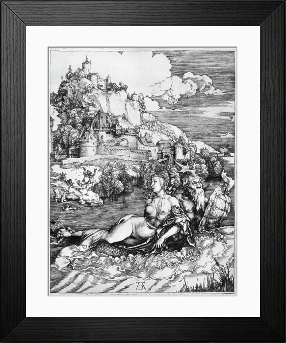 Framed Print : A sea monster bearing away a princess, 1500, (1936). Artist: Albrecht Durer Framed Print : A sea monster bearing away a princess, 1500, (1936). Artist: Albrecht Durer