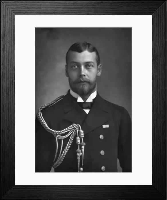 Framed Print : Prince George, the Prince of Wales and future King George V (1865-1936), 1890. Artist: W&D Downey Framed Print : Prince George, the Prince of Wales and future King George V (1865-1936), 1890. Artist: W&D Downey