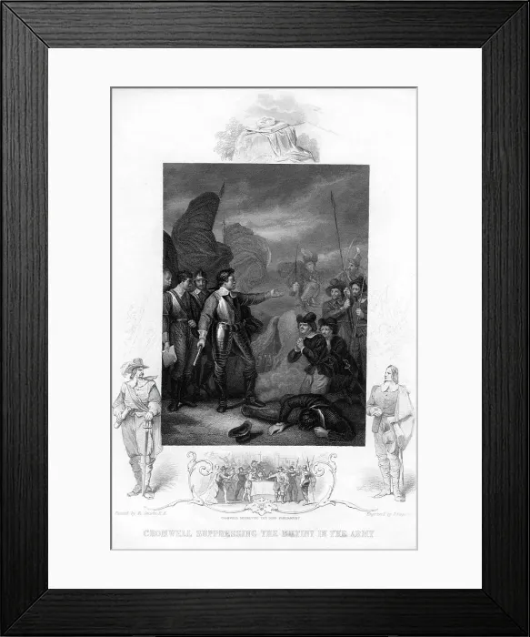 Framed Print : Cromwell Suppressing the Mutiny in the Army, c1640s, (19th century). Artist: J Rogers Framed Print : Cromwell Suppressing the Mutiny in the Army, c1640s, (19th century). Artist: J Rogers
