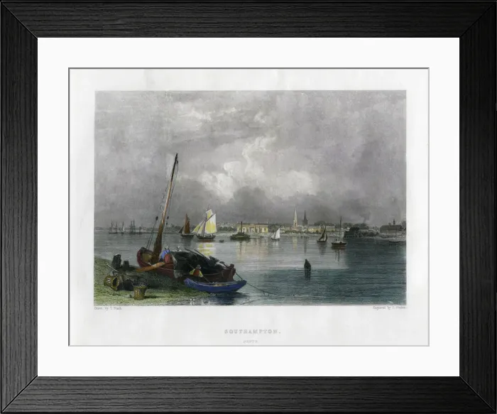 Framed Print : Southampton, Hampshire, 19th century. Artist: E Finden Framed Print : Southampton, Hampshire, 19th century. Artist: E Finden