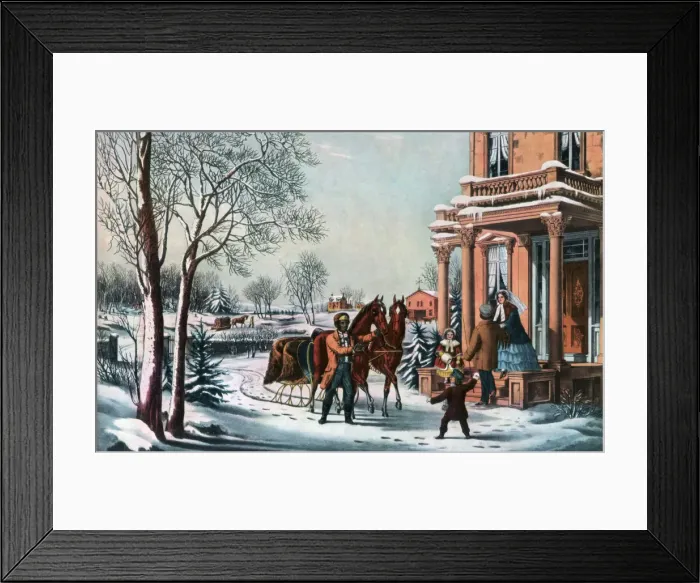 Framed Print : American Country Life, 1855. Artist: Currier and Ives Framed Print : American Country Life, 1855. Artist: Currier and Ives