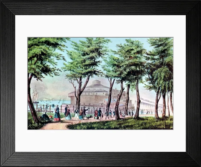Framed Print : Castle Garden from the Battery, New York, 1848. Artist: Currier and Ives Framed Print : Castle Garden from the Battery, New York, 1848. Artist: Currier and Ives