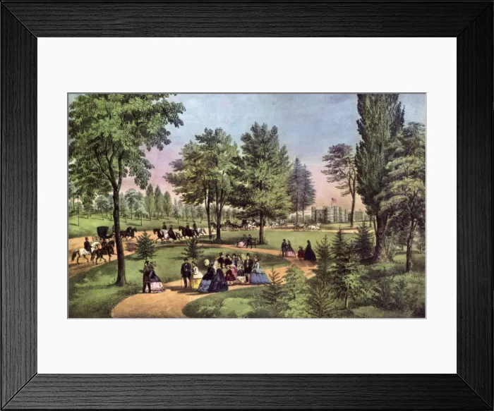 Framed Print : The Drive, Central Park, 1862. Artist: Currier and Ives Framed Print : The Drive, Central Park, 1862. Artist: Currier and Ives