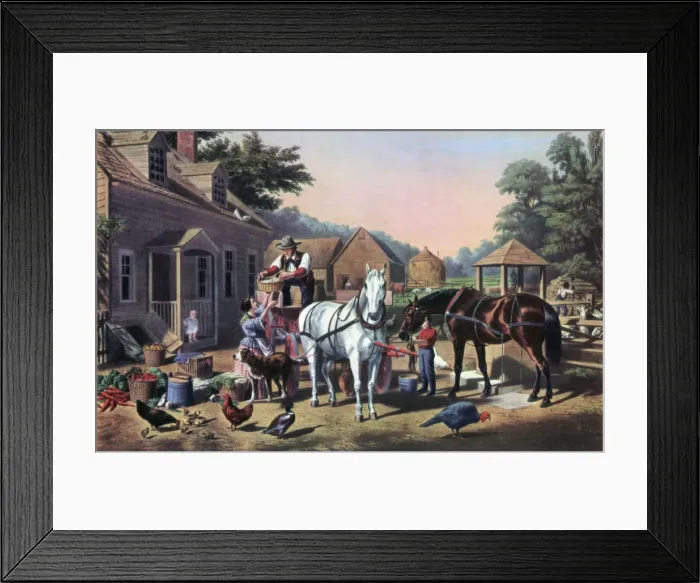 Framed Print : Preparing for Market, 1856. Artist: Currier and Ives Framed Print : Preparing for Market, 1856. Artist: Currier and Ives